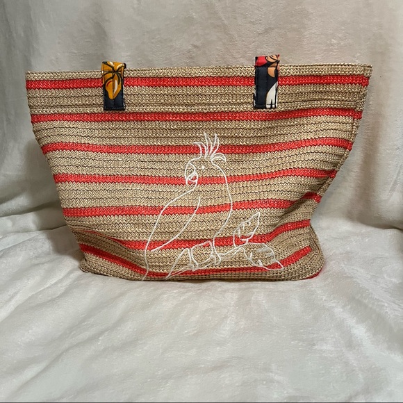 NWT Straw Beach Tote Bag - Coastal Paradise - Picture 1 of 4